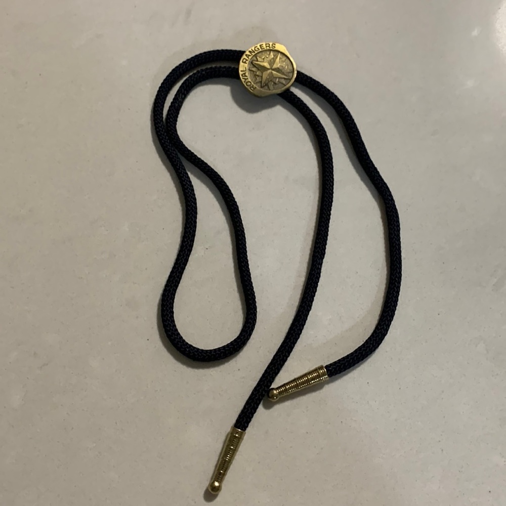 ROYAL Rangers Metal Logo Bolo Tie 16” Textile Cord - Picture 1 of 4